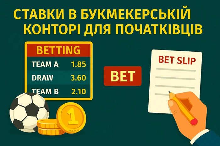 Початківець робить ставку в букмекерській конторі - екран смартфона з додатком для ставок